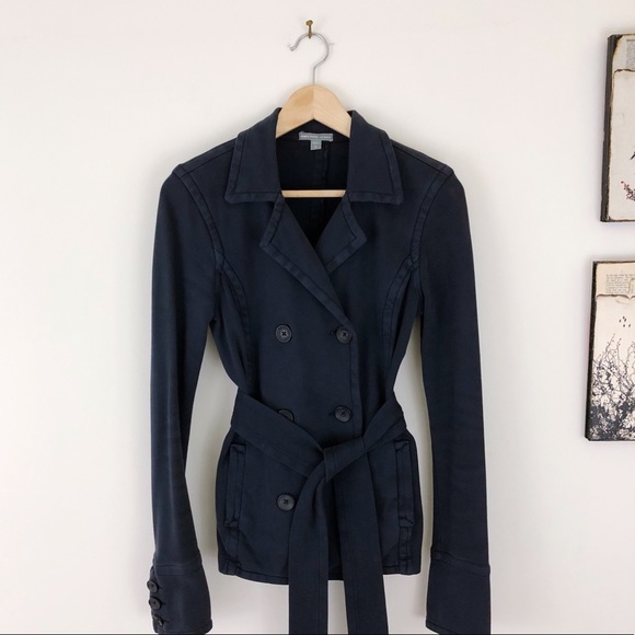 JAMES PERSE Double Breasted Sweatshirt Jacket belt - Picture 3 of 6